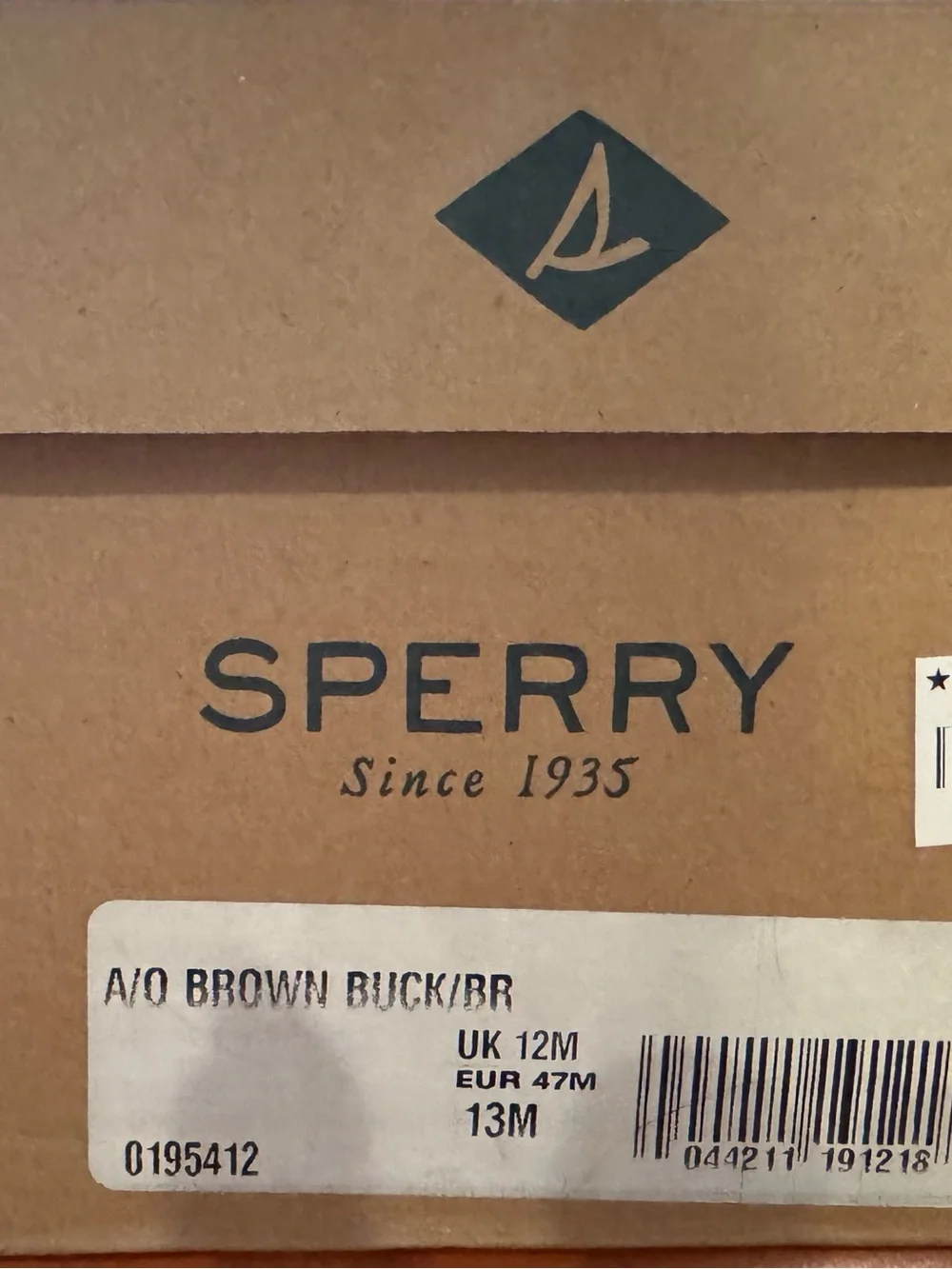 Sperry Men’s Dark Brown Leather & Suede Boat Shoes size 13
